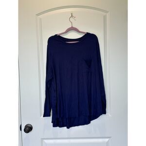 Grace & Karma Essential T-Shirt Long Sleeve Navy Size 2X